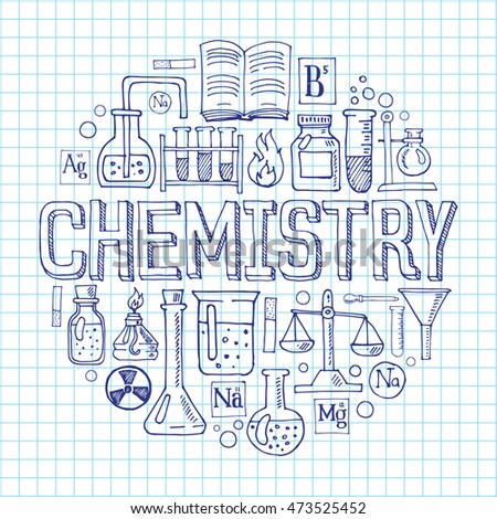 Creative Chemistry Hand Drawn Colorful Vector Stock Vector 473387644 ...