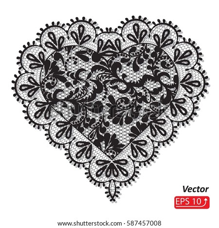 Download Black Lace Heart Greeting Card Happy Stock Vector ...