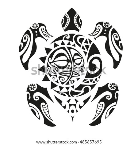 Turtle Tattoo Maori Style Vector Illustration Stock Vector 485657695 ...