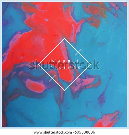 Marble texture background. Red and blue colors mixed. Modern artistic backdrop. Eps10 vector.