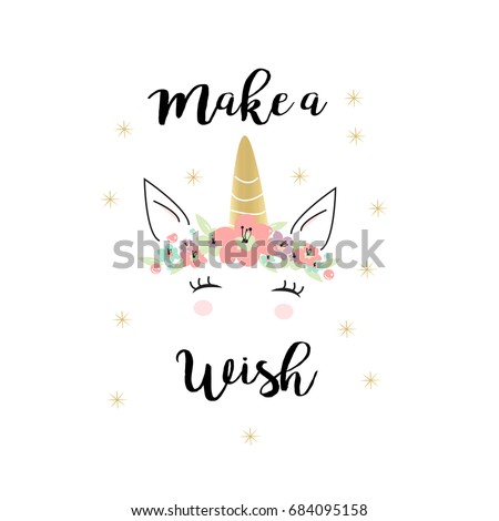 Quote Unicorn Card Background Vector Stock Vector 