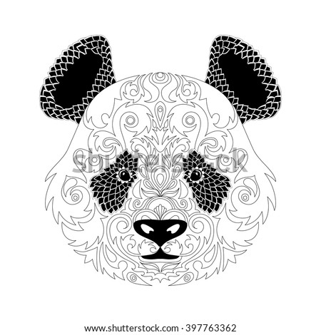 Ornamental Patterned Head Panda Zentangle Doodle Stock Vector 450238243 ...