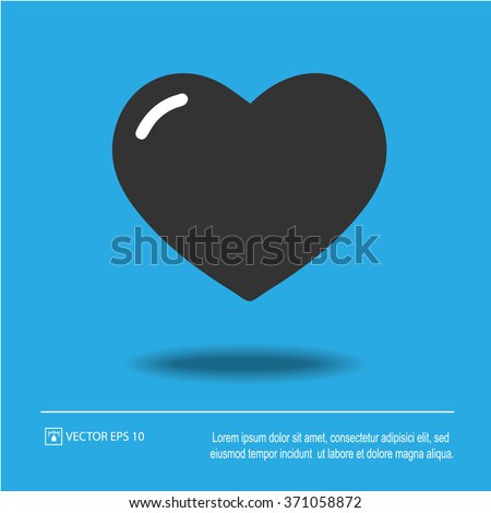 Heart shape vector icon eps 10. Valentine symbol.