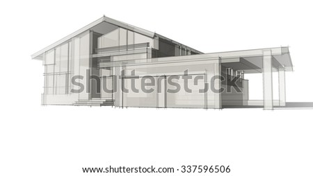 Modern Architecture Sketch blueprint design modern office building architects stock Modern Architecture Sketch blueprint design modern office building architects stock