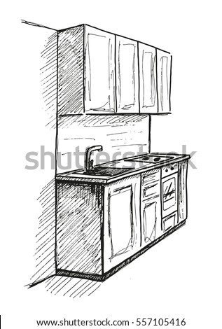 Kitchen Household Appliances Design Element Sketch  Stock 