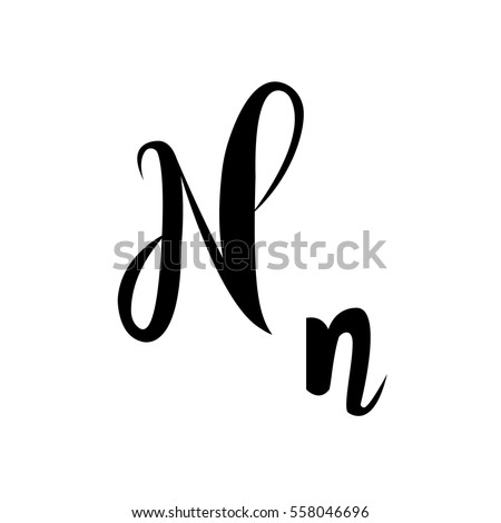 Alphabet Letter M Lettering Vector Calligraphy Stock ...