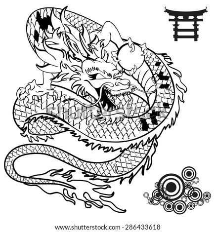 Japanese Dragon Tattoo Vector Format Very Stock Vector 286433618