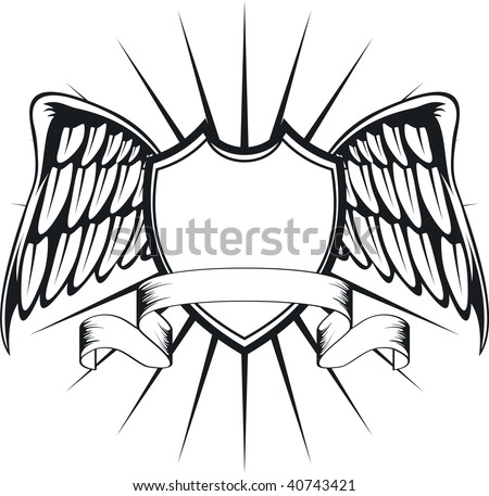 Winged Coat Arms Vector Format Stock Vector 40743421 - Shutterstock