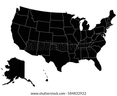 Blank Similar Usa Map Isolated On Stock Vector 538477732 - Shutterstock