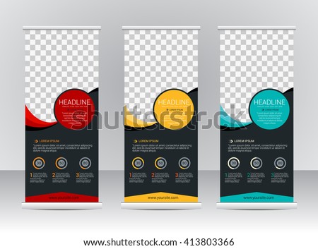 Roll Banner Stand Template Design Stock Vector 409241281 Shutterstock Standing Banner Design Template