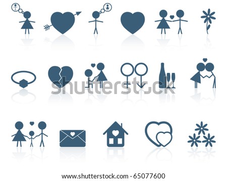 Set of love icons. Vector illustration.