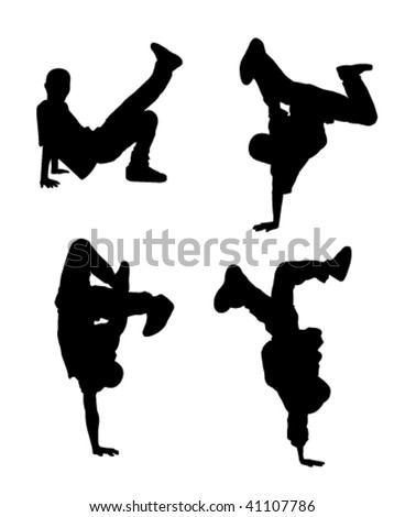 Silhouette Hiphop Dancer Stock Vector 41107819 - Shutterstock