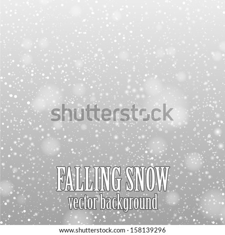falling snow on the gray - vector image