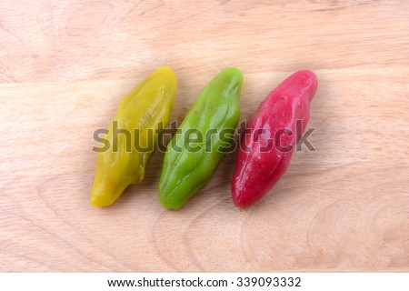 Colourful Malaysian Traditional Dessert Called Kuih Stock 