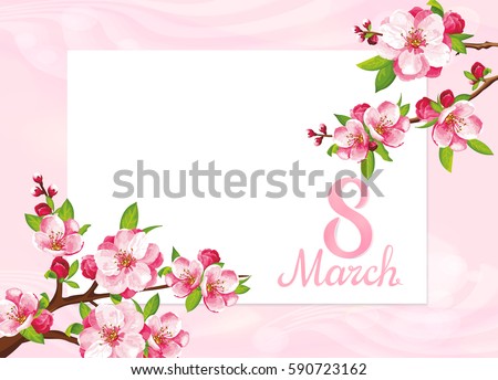 VECTOR eps 10. Big JPEG preview. Design card for Mother's day. Women international day. See more flowers in my SET. Flower blossom for Mother's Women day. Fleur card, beautiful flowers Happy Easter
