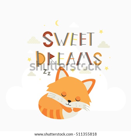 Download Sweet Dreams Cute Vector Illustration Little Stock Vector ...