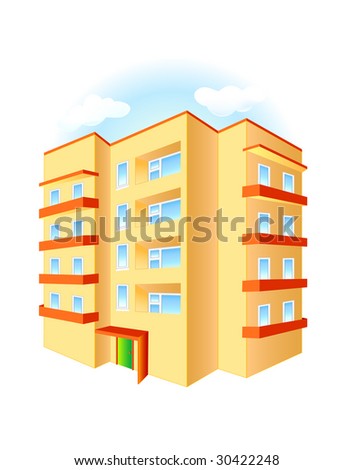Cartoon Apartment Building Collection Stock Vector 224212162 - Shutterstock