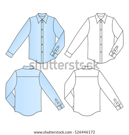 Womens Dress Shirt Long Sleeves Template Stock Vector 390533890 ...