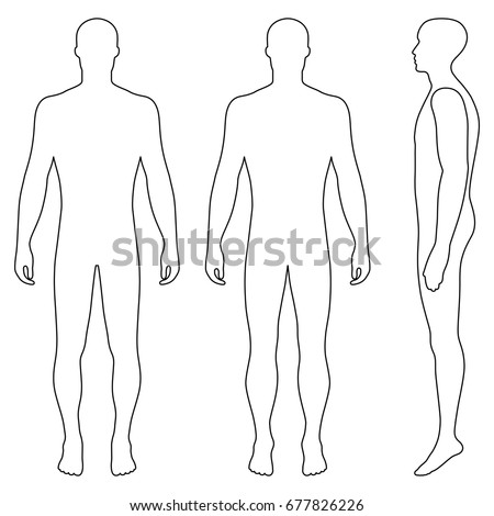 Full Length Front Back Side View Stock Vector 89930590 - Shutterstock