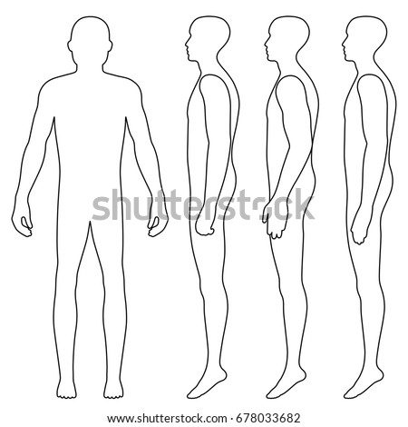 Full Length Front Back Side View Stock Vector 89930590 - Shutterstock