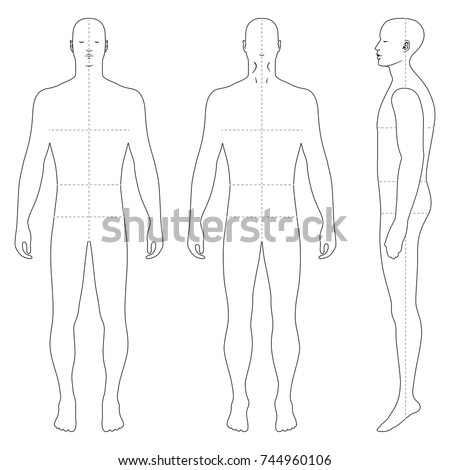 Full Length Front Back Side View Stock Vector 89930590 - Shutterstock