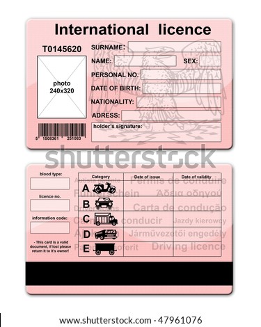 International Drivers License Template