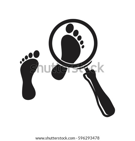 Detective Loupe Footprints Icon Vector Art Stock Vector 596293478 ...