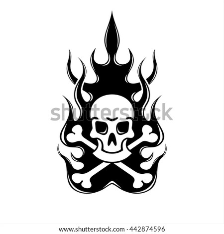 Skull Flames Vector Illustration Vol 5 Stock Vector 531794089