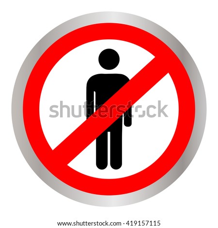 No People Allowed No Man Sign Stock Vector 419157115 - Shutterstock