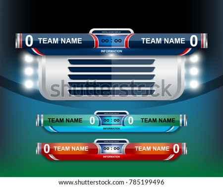 Vector Illustration Graphic of Scoreboard Broadcast and Lower Thirds Template Design for sport soccer and football