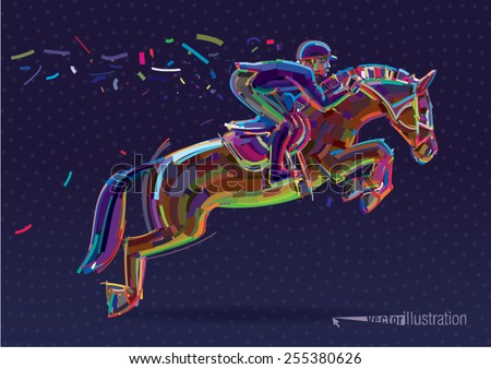Horse Jump Sketch Vector Stock Photos, Images, & Pictures | Shutterstock