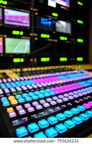 Equipment in outside broadcasting van