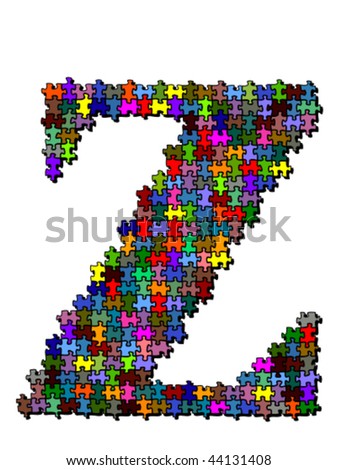 Letter Made Colored Puzzle Pieces Vector Stock Vector 44131408 ...