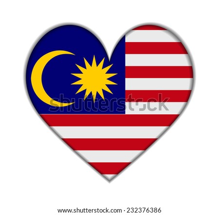 Malaysia Button Flag Heart Shape Stock Illustration 10239646 - Shutterstock