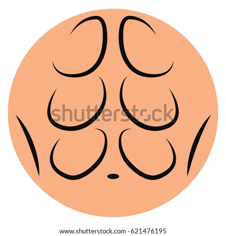 Six Pack Abs Vector Icon Isolated Stock Vector 621476195 - Shutterstock