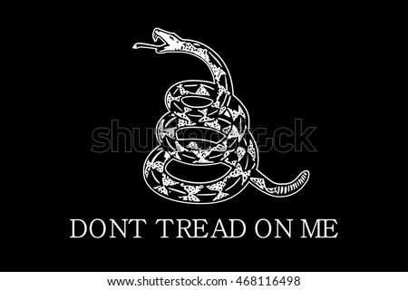 Vector Gadsden Flag Depicting Rattlesnake Inscription Stock Vector