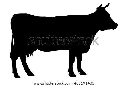 Silhouette Cow Cattle Circuit Farm Bull Stock Vector  