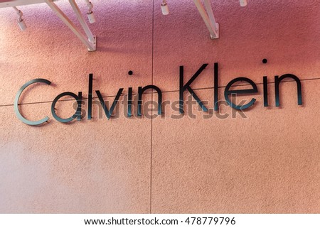 LAS VEGAS, NEVADA - August 22nd, 2016: Calvin Klein Logo On Store Front Sign.