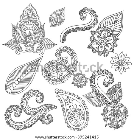 Coloring Pages Adults Cet Fo Henna Stock Vector (Royalty  