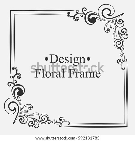Elegant Vintage Frame Floral Pattern Template Stock Vector ...