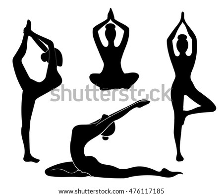 Download Woman Yoga Silhouette Vector Illustrationgymnastics ...