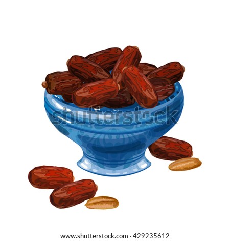 Sweet Dates Nice Bowl Iftar Suhoor Stock Vector 429235612 