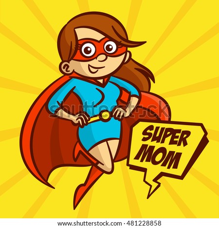 Superheroes Super Mom Family Vector Illustration Stock Vector 481228858 ...