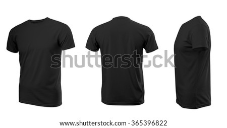 Download Black Mans Tshirt Short Sleeves Rear Stock Photo (Edit Now ...