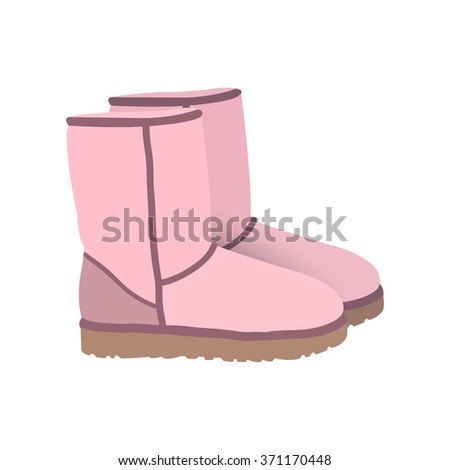 Pink Winter Short Boots Vector Stock Vector 371170448 - Shutterstock