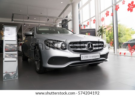 KUALA LUMPUR, MALAYSIA - JANUARY 31, 2017: Mercedes e250 Avantgarde at the showroom in Kuala Lumpur Malaysia