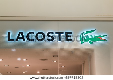 KUALA LUMPUR, MALAYSIA - JUNE 4, 2017: Lacoste shop at 1Utama Mall. Lacoste is a French clothing company, founded in 1933 by tennis player René Lacoste and André Gillier.
