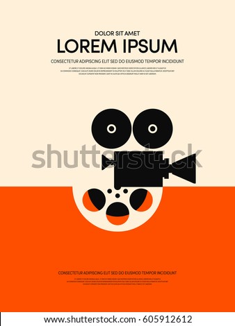 Movie and film modern retro vintage poster background vector illustration