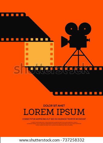 Movie and film modern retro vintage poster background. Design element template can be used of backdrop, brochure, leaflet, vector illustration