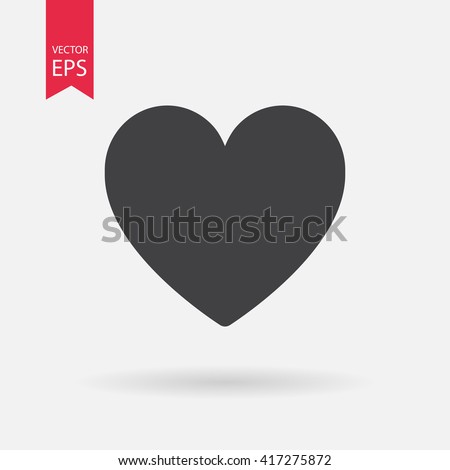 Heart vector icon, Love symbol. Valentine's Day sign, emblem isolated on white background, Flat style for graphic and web design, logo. EPS10
